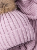 Шапка зимняя для девочки с помпоном и снуд