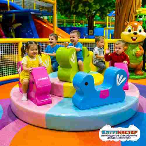 Электрическая карусель детская 4KIDS "В гостях у белки"