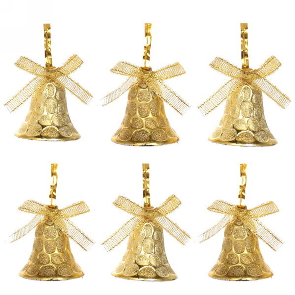 Украшение «Колокольчики» 3,5 см (набор 6шт), Золото