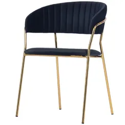 Стул Turin черный велюр с золотыми ножками