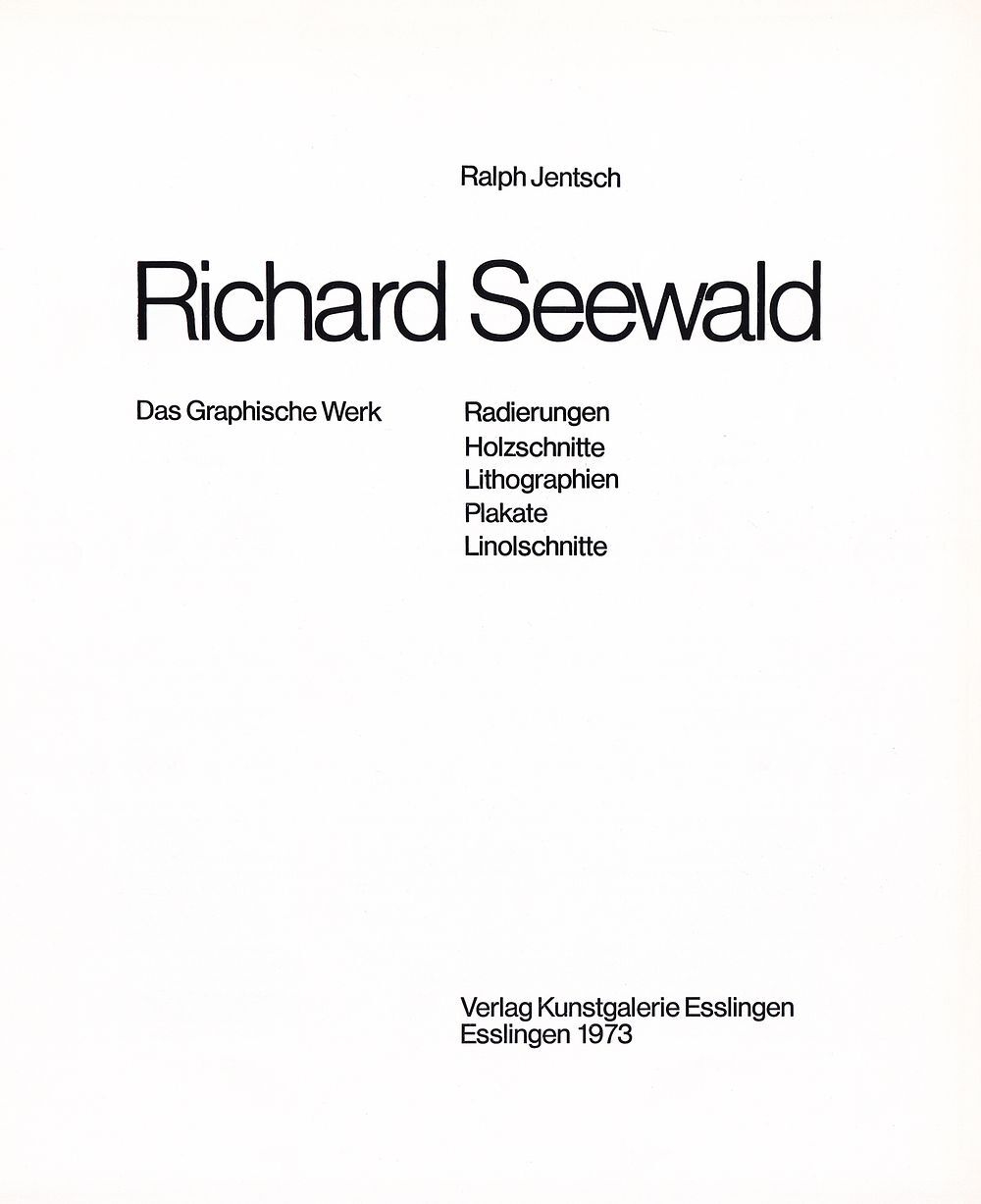 Рихард Зевальд: Графические работы: Офорты, ксилографии, литографии, плакаты, линогравюры