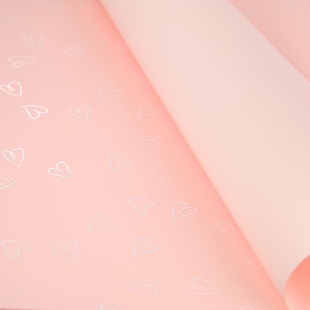 ЛИСТ &quot;СЕРДЕЧКИН&quot; 58*58/20шт РОЗОВЫЙ/БЕЛЫЙ