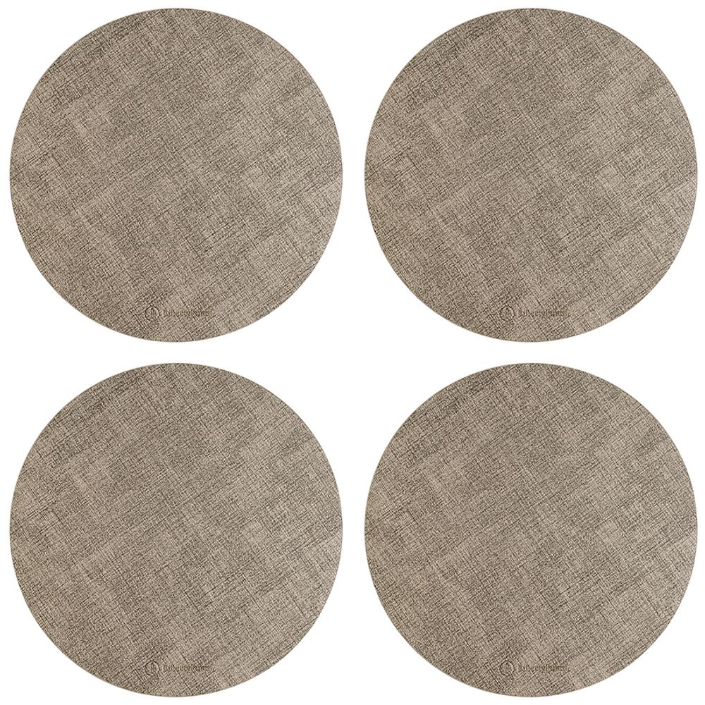 Набор из 4-х сервировочных салфеток Leanera, Ø35 см, песочные