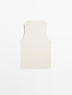 Massimo Dutti Топ из 100% хлопка, натуральный, кремовый