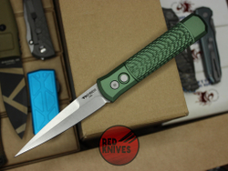Нож Pro-Tech Godfather Green (кастом) - зеленая рукоять, клинок стоунвош