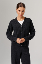 1908 Кардиган женский (темно-серый меланж )