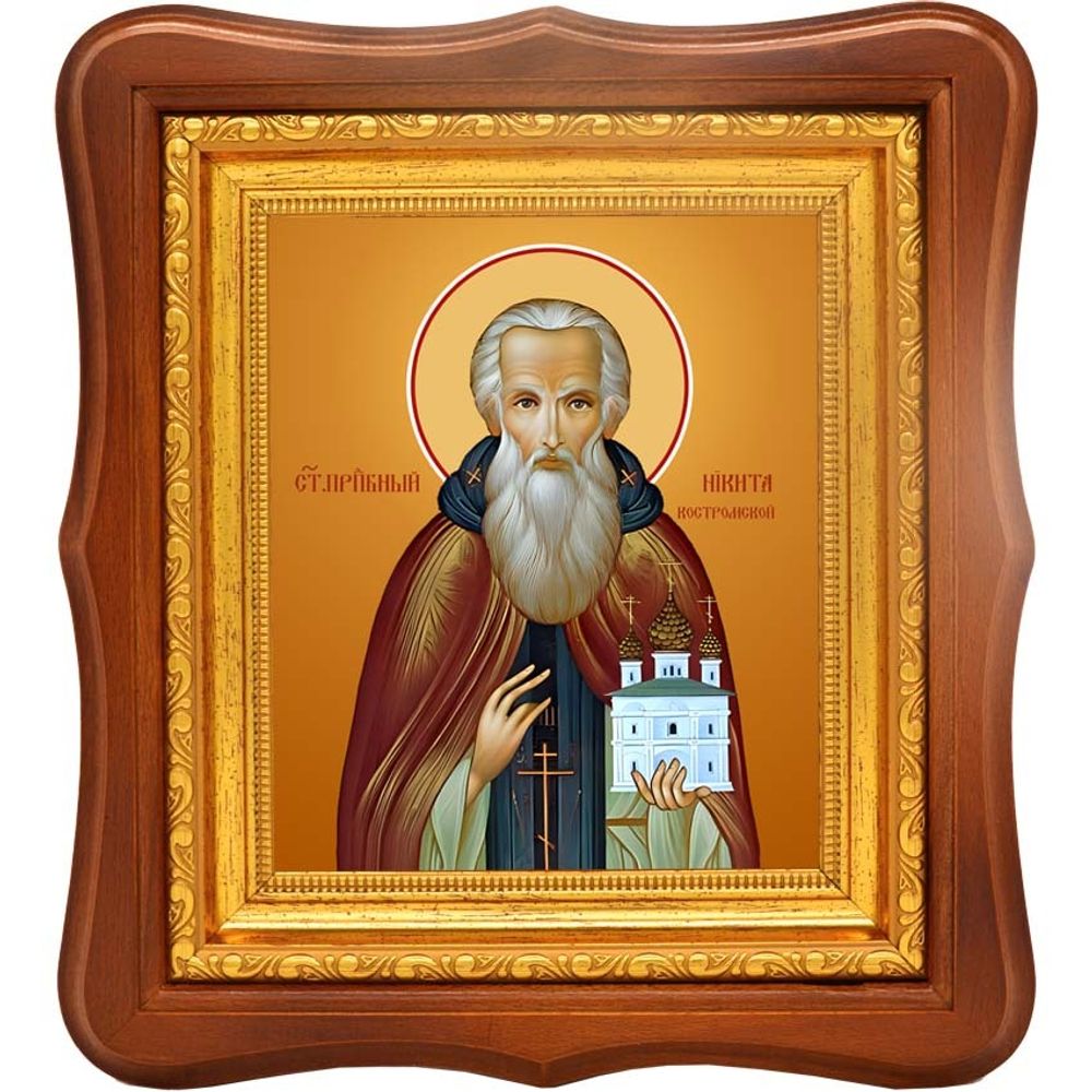 Никита Костромской, Боровский, Серпуховской преподобный. Икона на холсте.
