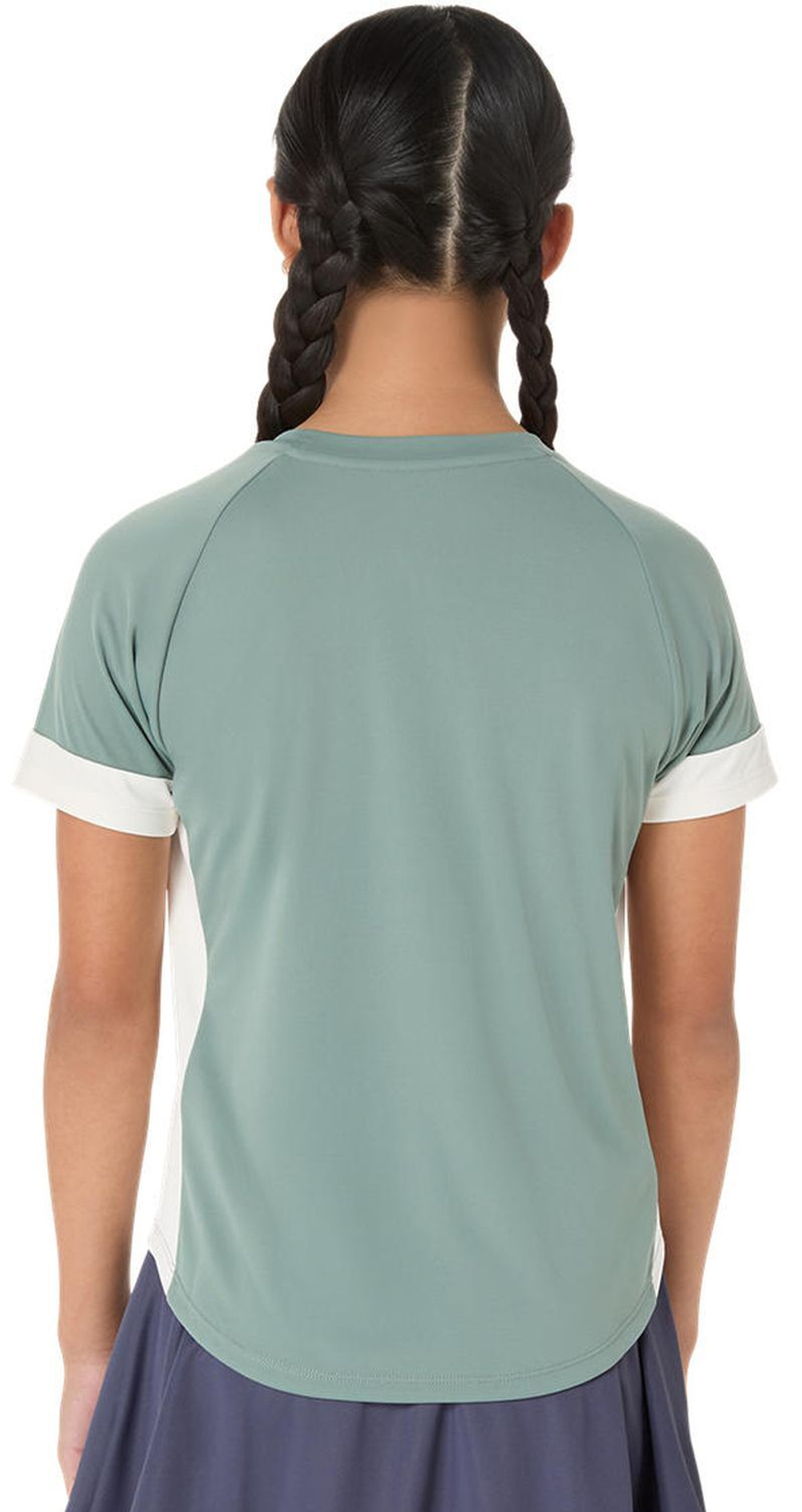 Футболка для мальчика теннисная Asics Girls Tennis Short Sleeve - monument blue/cream