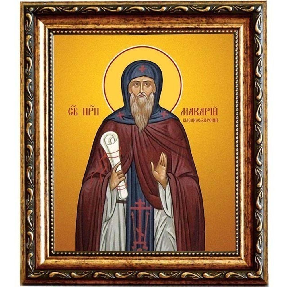 Макарий Высокоезерский преподобный. Икона на холсте.