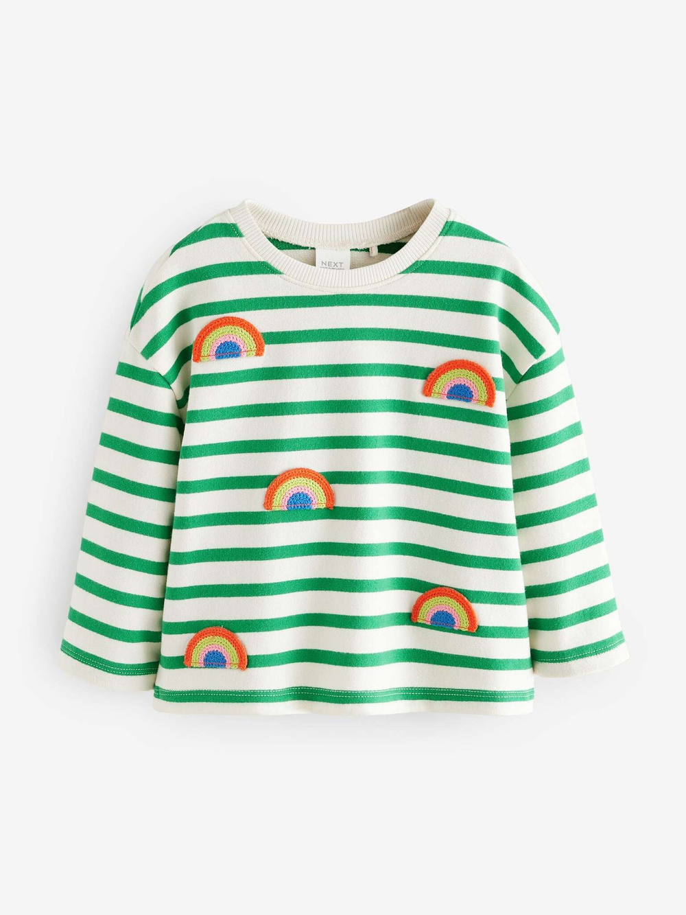 Лонгслив для девочки Next E44-973, Белый, Зеленый