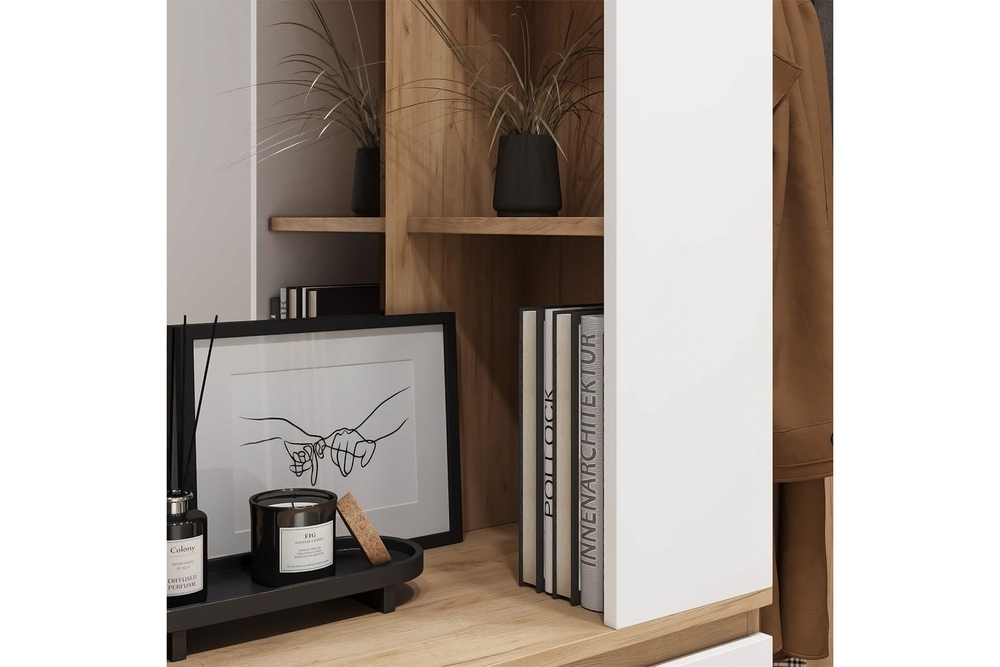 Прихожая Крона, Дуб крафт золотой, Белый