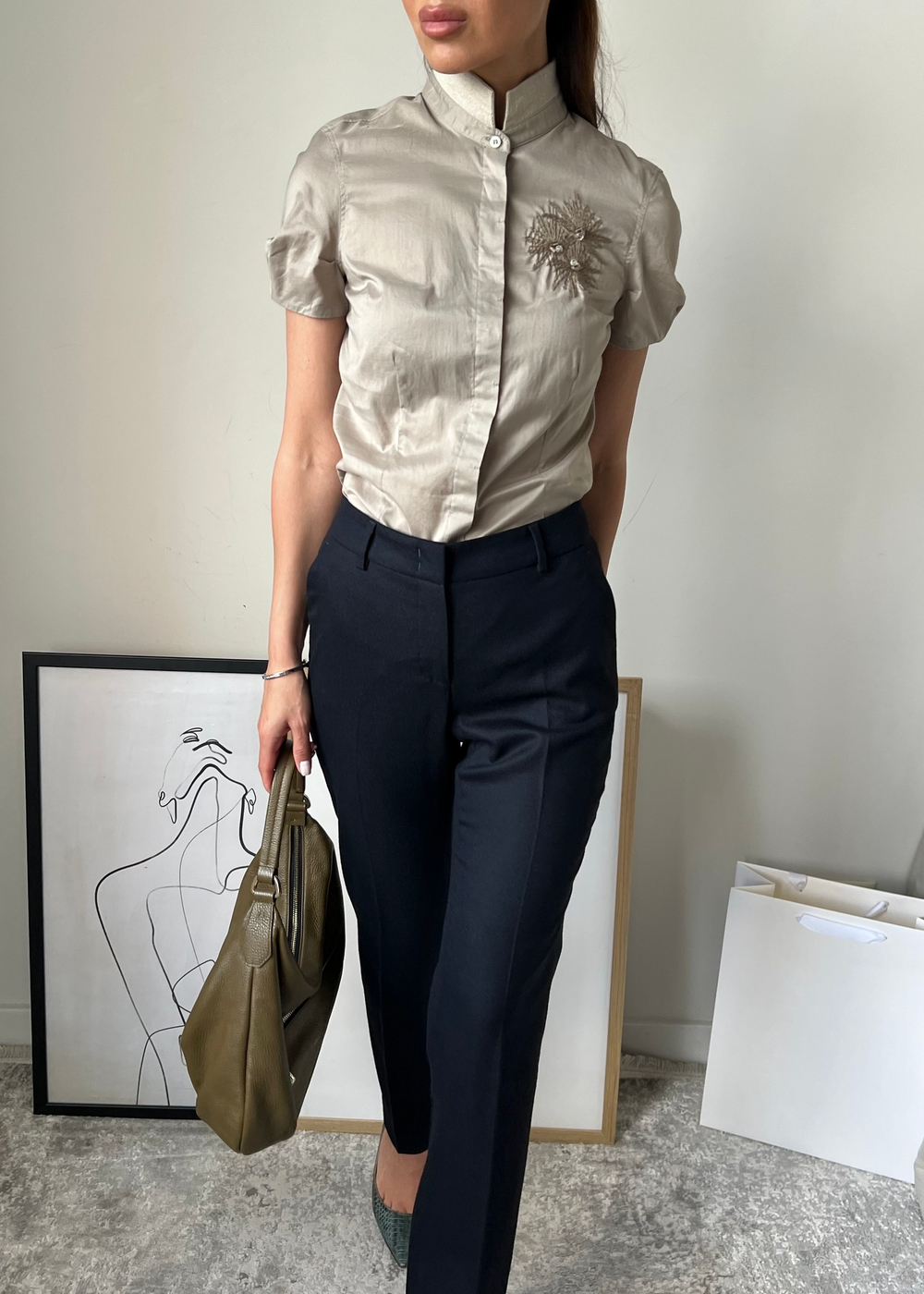 Хлопковая рубашка Brunello Cucinelli, S