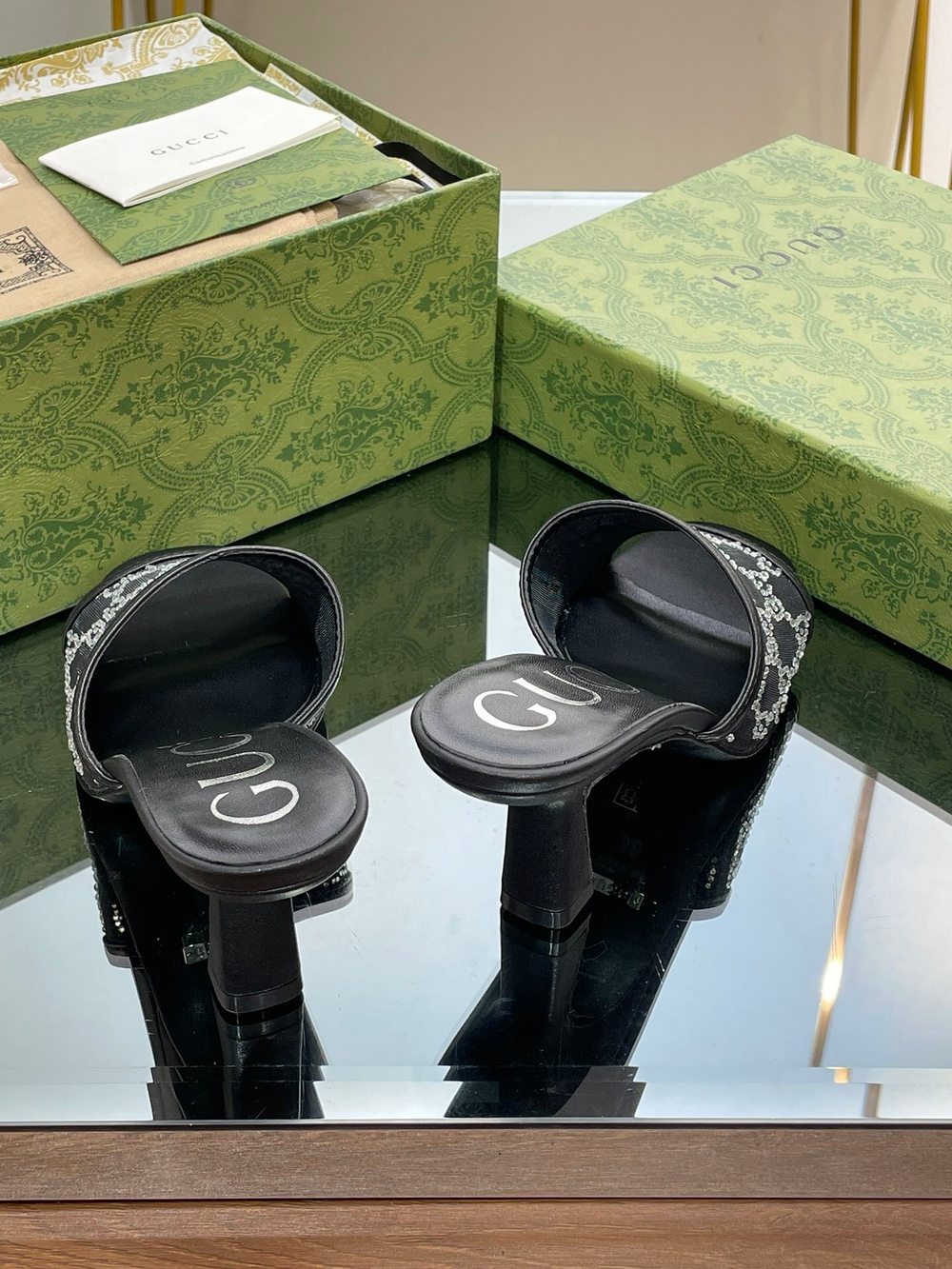 Gucci GG Mid-Heel Slide Sandal 7.5 cm