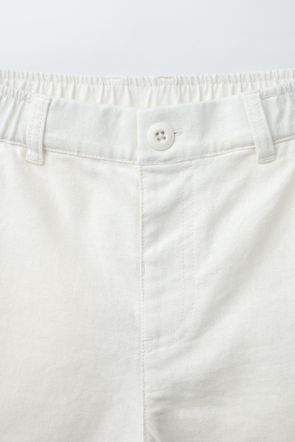 ZARA ШОРТЫ ИЗ СМЕСОВОГО ХЛОПКА И ЛЬНА, ЭКРЮ