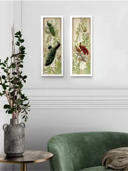 Комплект из двух картин на бумаге 18*50 см