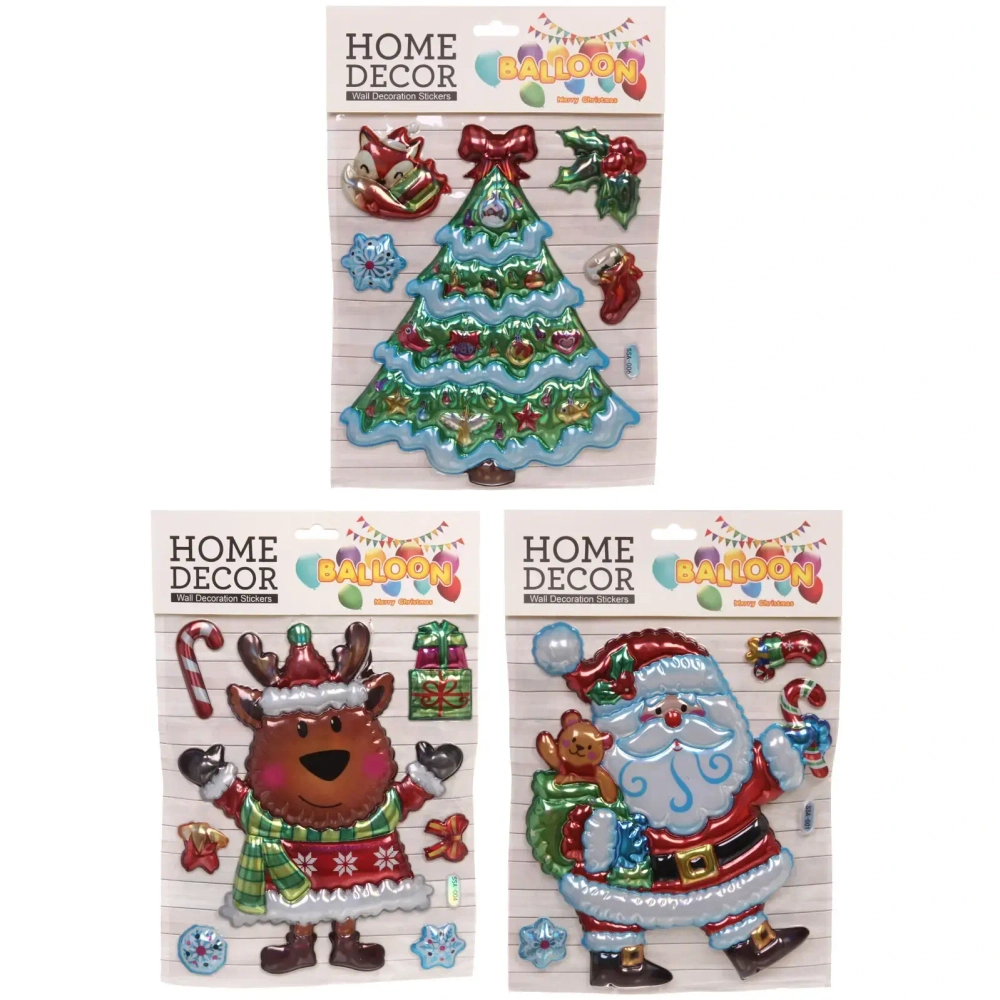 Наклейка новогодняя «Веселье» , лист 19х28 см,микс