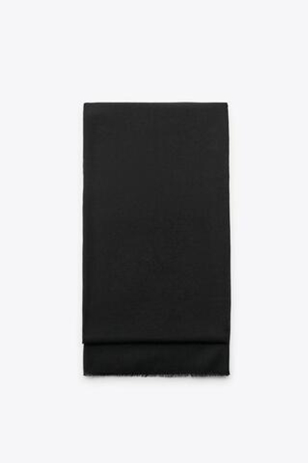 ZARA ОДНОТОННЫЙ МЯГКИЙ ПЛАТОК, ЧЕРНЫЙ