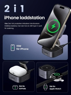 Докстанция Угрин 2 в 1 MagFlow Qi2 25 Вт для iPhone