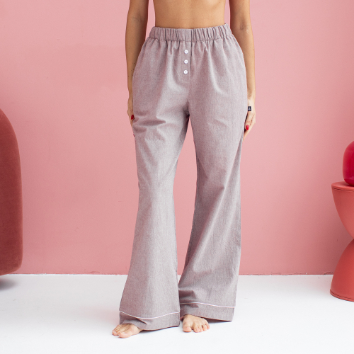 Брюки из вареного хлопка Капл | капучино