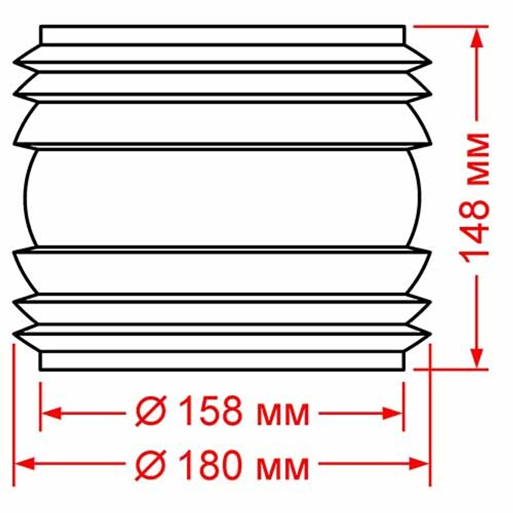 Чертеж линзы Френеля 166/11 - размеры стекла судового сигнально-отличительного фонаря