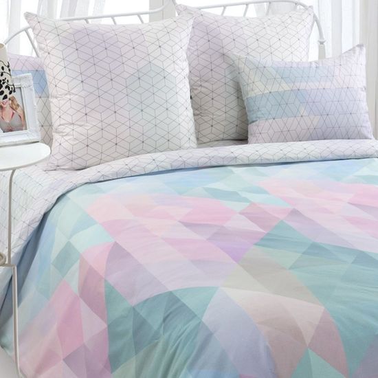 Полуторный комплект постельного белья Радужный блик Зима-Лето перкаль