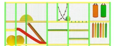 Детский игровой лабиринт «Бибигон» 14,4 м² (6,1*2,5*2.5м)