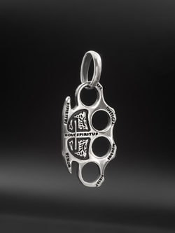 Подвеска кастет мужское украшение серебро 925 пробы