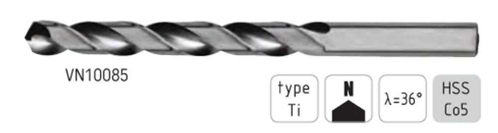 Сверло Ø1,5x40/18  DIN 338, HSSCo5, Ti VN10085.0150