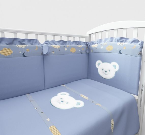 Набор в кровать для новорожденных Lollycottons Deni, Голубой