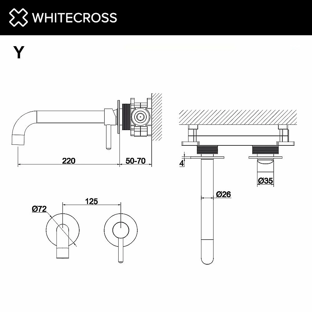 Смеситель для раковины WhiteCross Y Y1215BL черный матовый