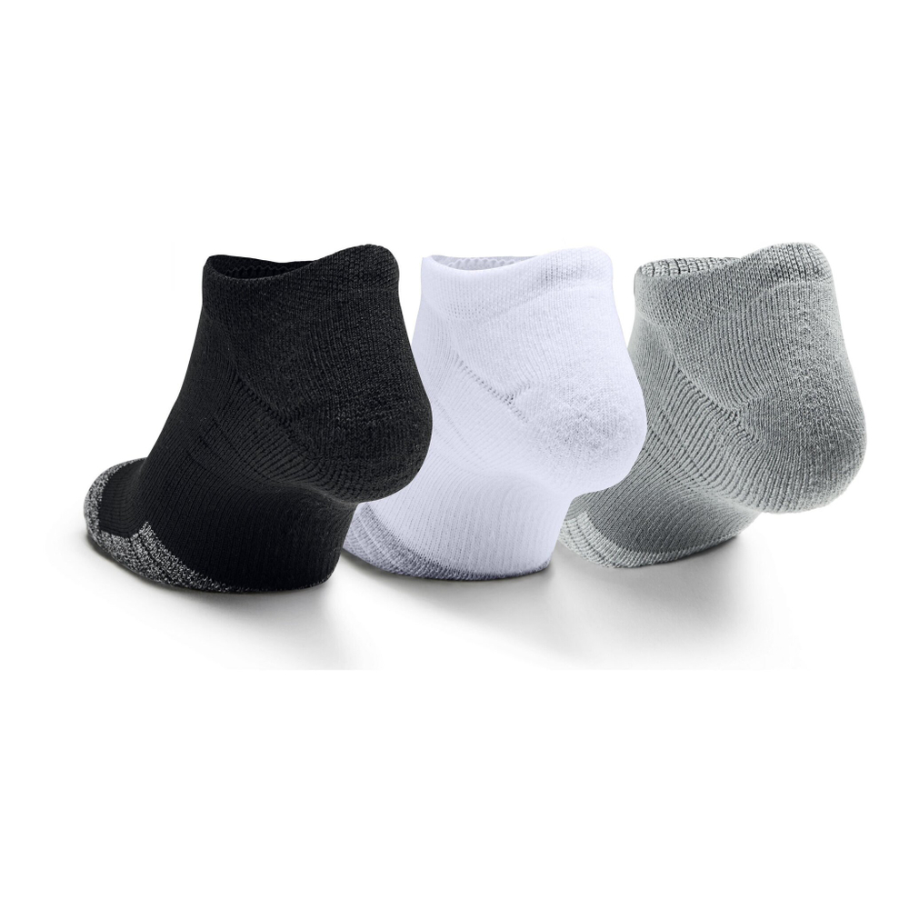 Under Armour Heatgear No Show Sports Socks - Grey, White
