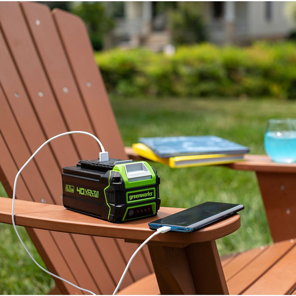 Аккумулятор GREENWORKS G40USB4 40В, 4.0Ач Li-ion с USB разъемом 2939507