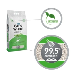 Cat's white aloe vera наполнитель комкующийся для кошачьего туалета с ароматом алоэ вера - 5 л