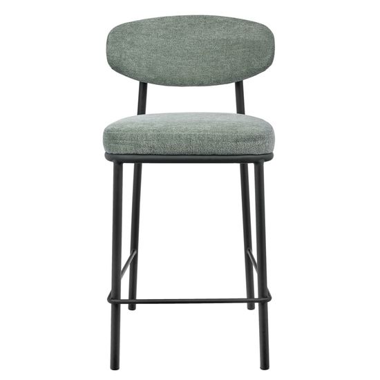 Стул полубарный Lucas 2 шалфей шенилл с чёрными ножками