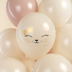 Шар (12''/30 см) Кошечка с бантом, Ассорти, пастель, 1 ст, 25 шт.