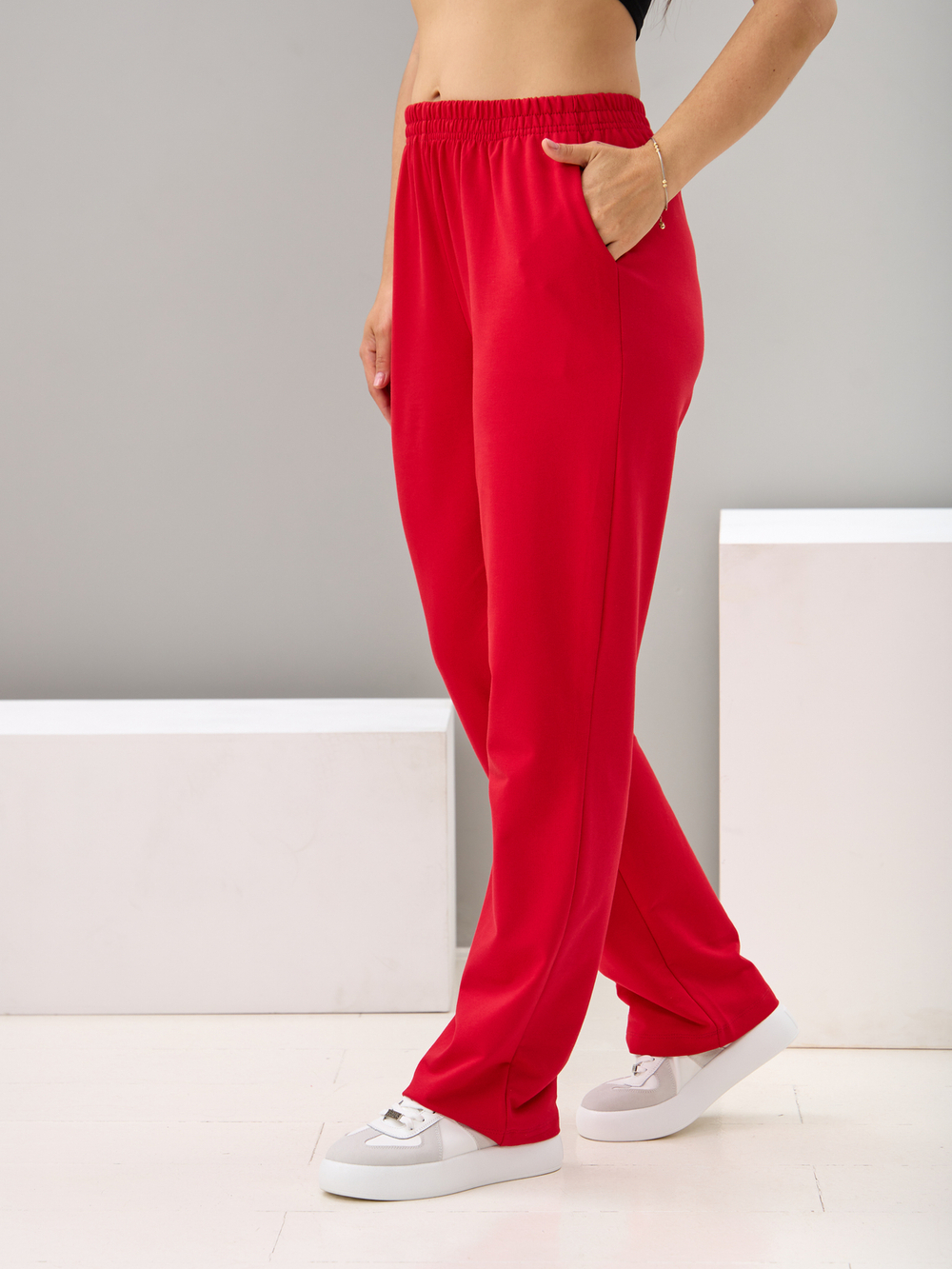 Костюм с брюками КБф-055О/красный-п