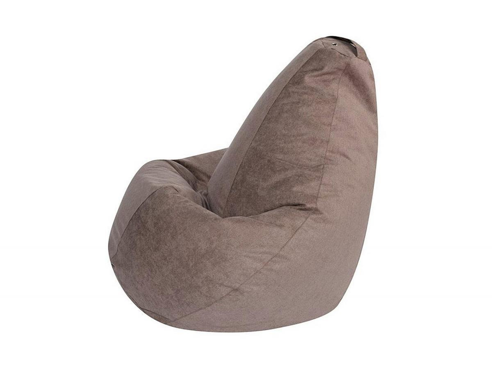 Кресло мешок груша L бежевый велюр