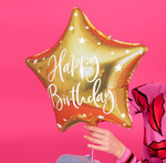 Фольгированный шар-звезда «Happy Birthday», 46 см