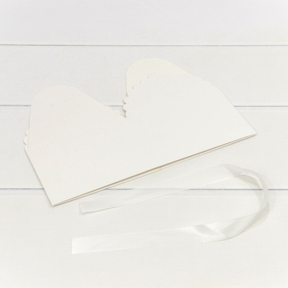 Коробка сборная 14х14х10 см с атласной лентой (Белый)