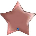 G Шар звезда 36'' / 91 см Голография Розовое Золото (БГ-150)