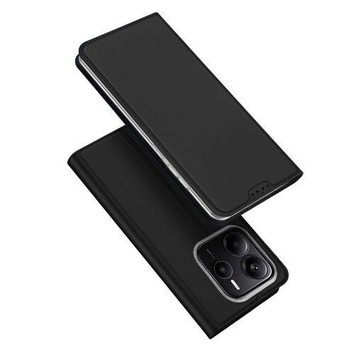 Чехол книжка из PU кожи черного цвета от Dux Ducis для смартфона Xiaomi Redmi Note 14 5G, серия Skin Pro Series Case