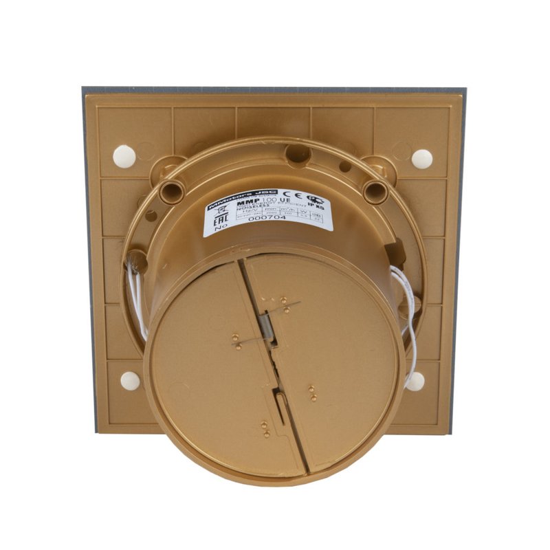 Энергосберегающий бесшумный вентилятор ММ-Р 06 UE стекло квадрат 100 м³/час 5,5 Вт с обратным клапаном мозаика золото