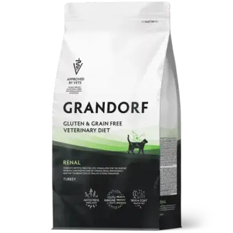 Сухой корм GRANDORF VETERINARY DIET Cat RENAL Полнорационный диетический корм для кошек, для поддержки функции почек при ХБН, индейка 0,4кг