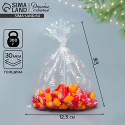 ЗА 1ШТ Пакет подарочный пропиленовый «Ёлки», 12,5 х 18 см 9275831