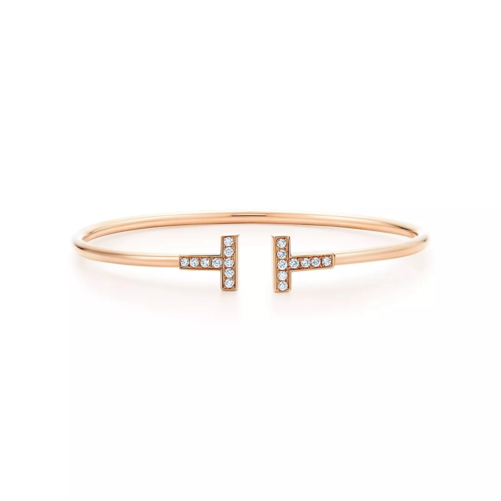 Браслет из золота 18 к (750 проба) с бриллиантами. Tiffany ✨ Коллекция T, В наличии
