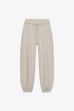 ZARA БРЮКИ-ДЖОГГЕРЫ SOFT, БЕЖЕВЫЙ МЕЛАНЖ