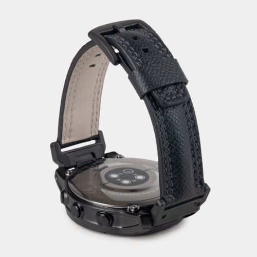 Ремешок для часов Garmin 47 mm с креплением из кожи теленка, черного цвета