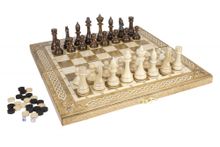 Шахматы + Шашки + Нарды 3 в 1 "Амбассадор 4", 40 см, ясень, Partida