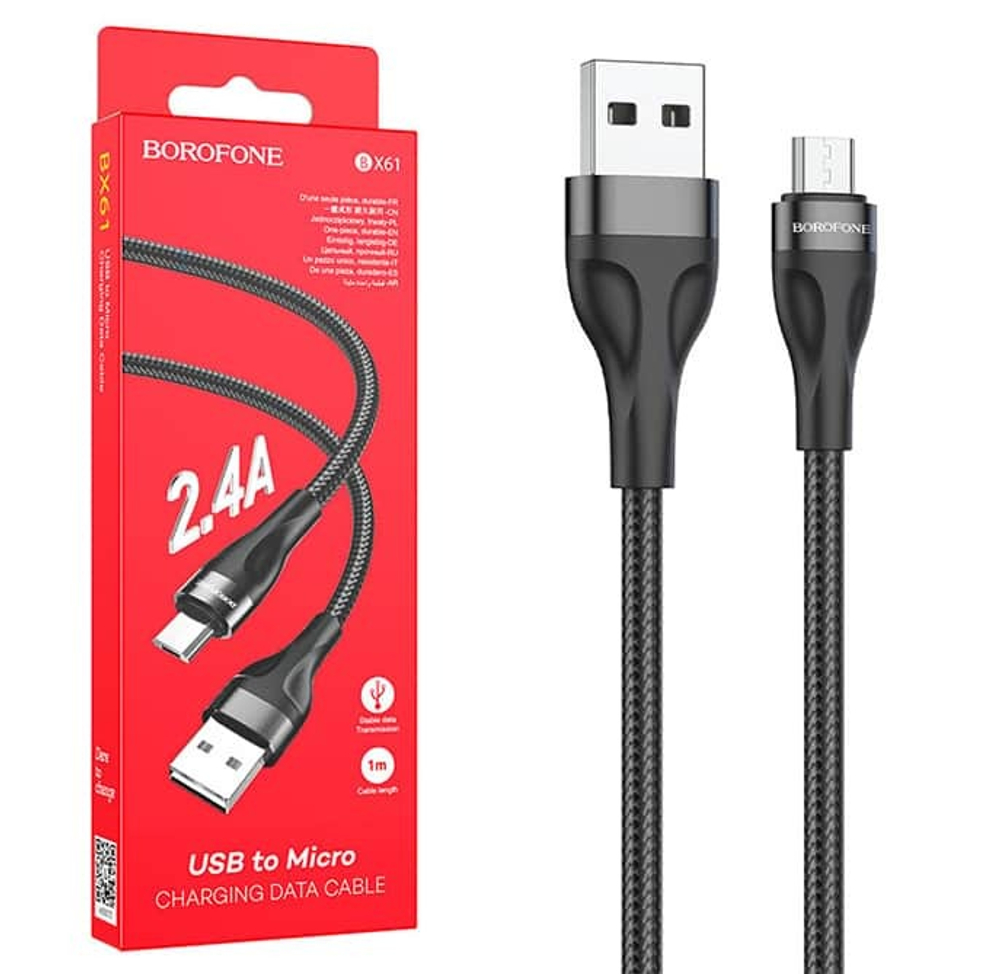 Кабель USB - Micro BOROFONE BX61 (черный) 1м