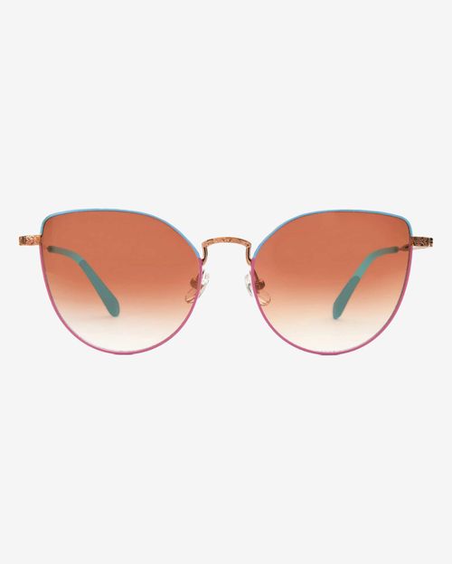 Очки солнцезащитные Spunky Big Kiss Gold-Blue-Pink. gradient brown lens